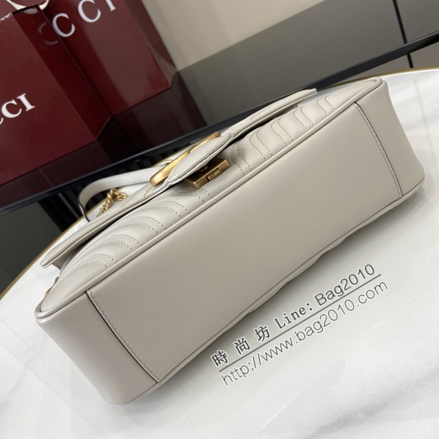 Gucci專櫃古馳最新款Marmont系列絎縫迷你手袋鏈條肩背包 jh2780型號：443497